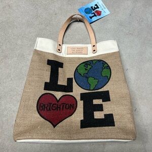 NWT BRIGHTON Love The Earth Jute Fiber Reuseable Tote Bag